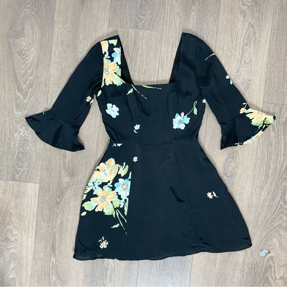 Christy Dawn The Emily Floral Mini Dress Black Size Small - Picture 2 of 11